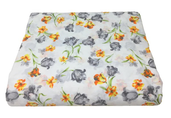 Cream Cotton Prints Jaipur Fabric Material by Meter