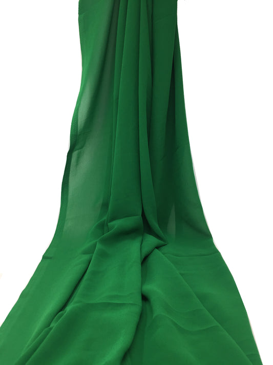 Green Viscose Georgette Solid Fabric