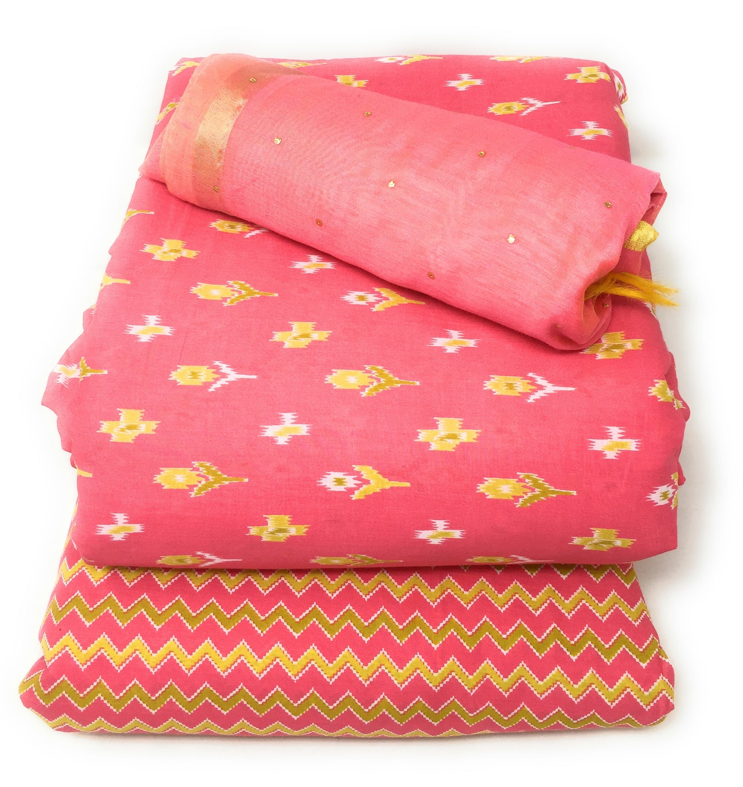 Cotton Dress Material Jaipuri Print