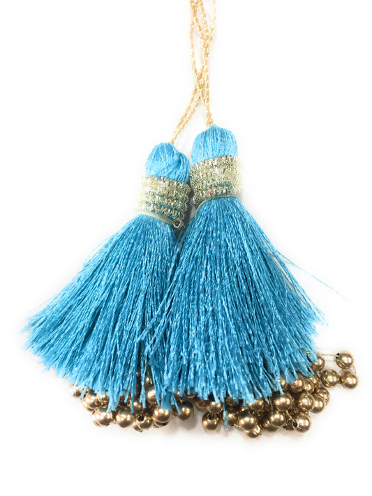 Blouse Latkan Tassel Sea Blue - Set of 2