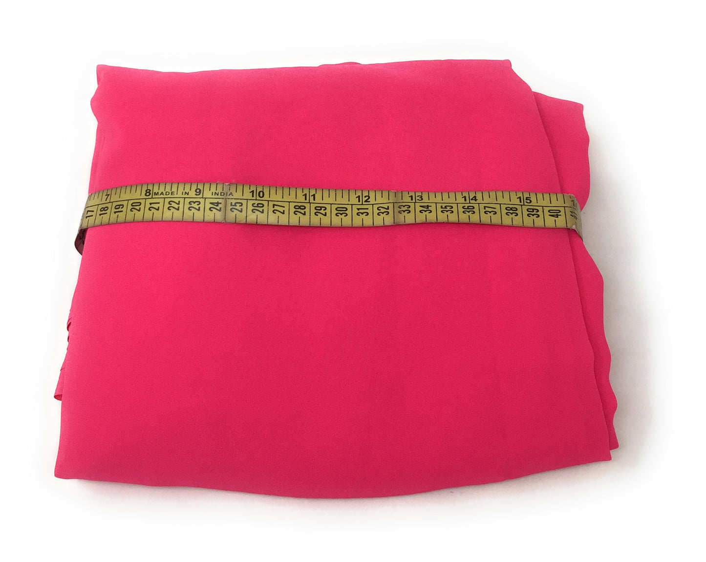Bright Pink Viscose Georgette Solid Fabric