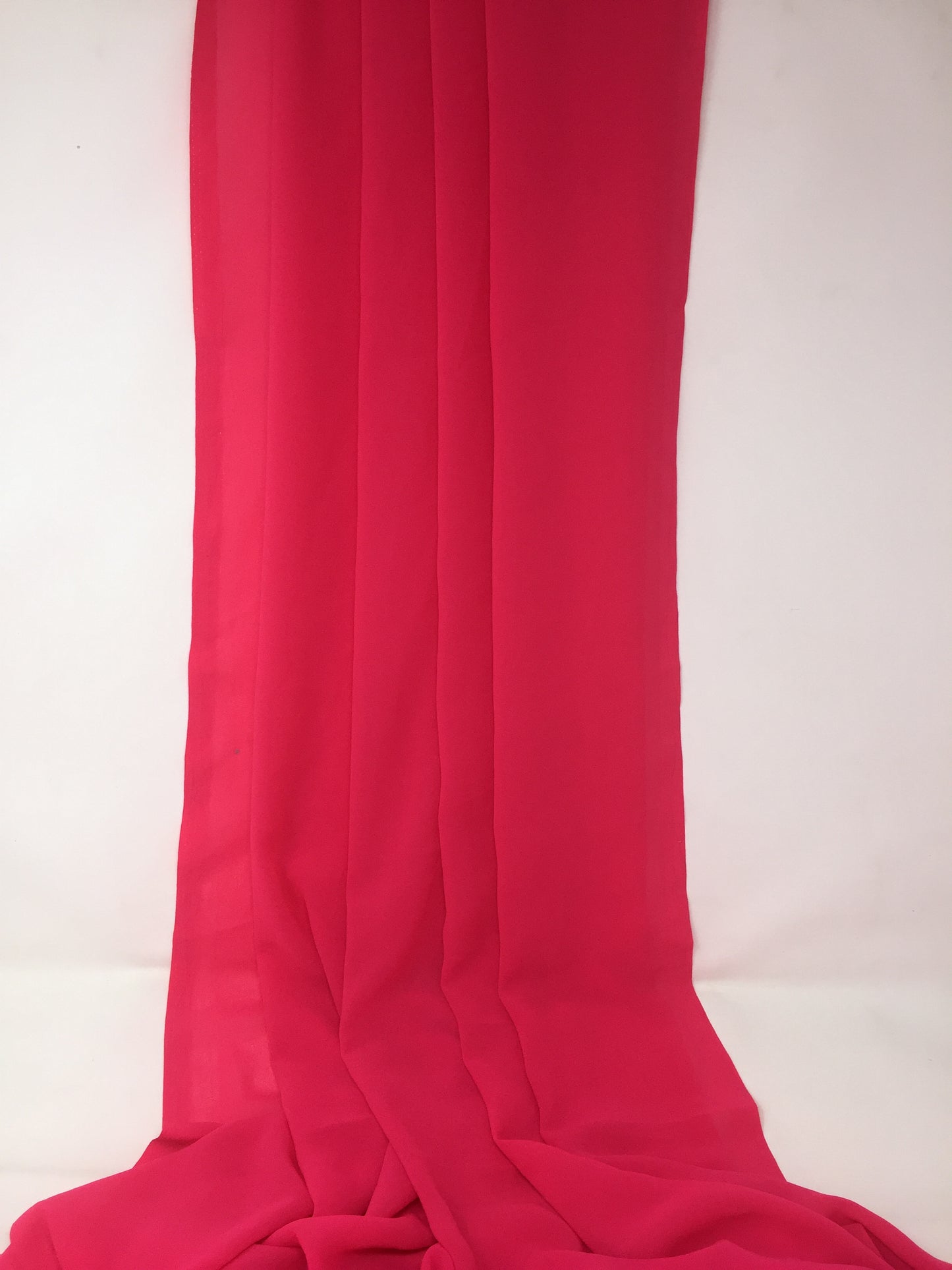 Bright Pink Viscose Georgette Solid Fabric