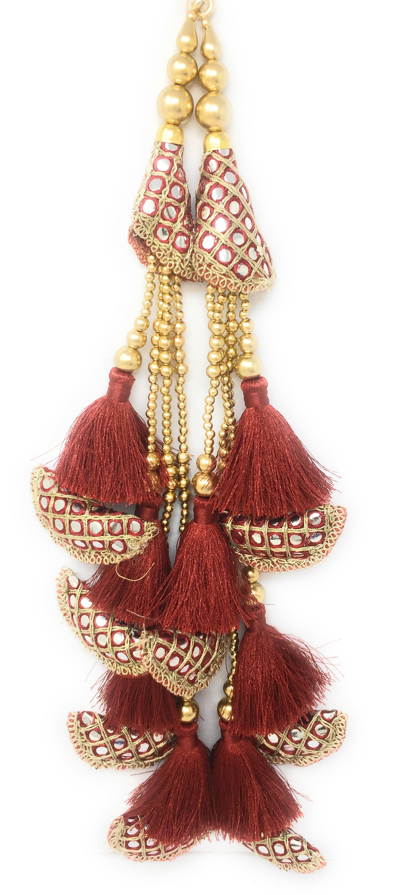 Maroon lehenga latkan