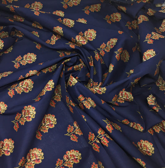 Pure Jaipuri Print Cotton Fabric Material By Meter