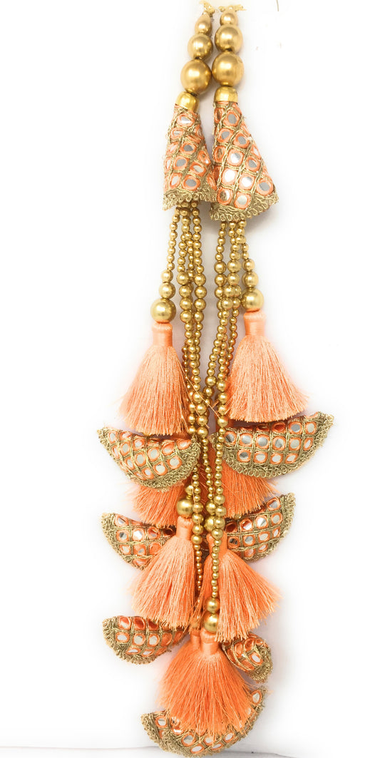 latkan on blouse Orange Peach