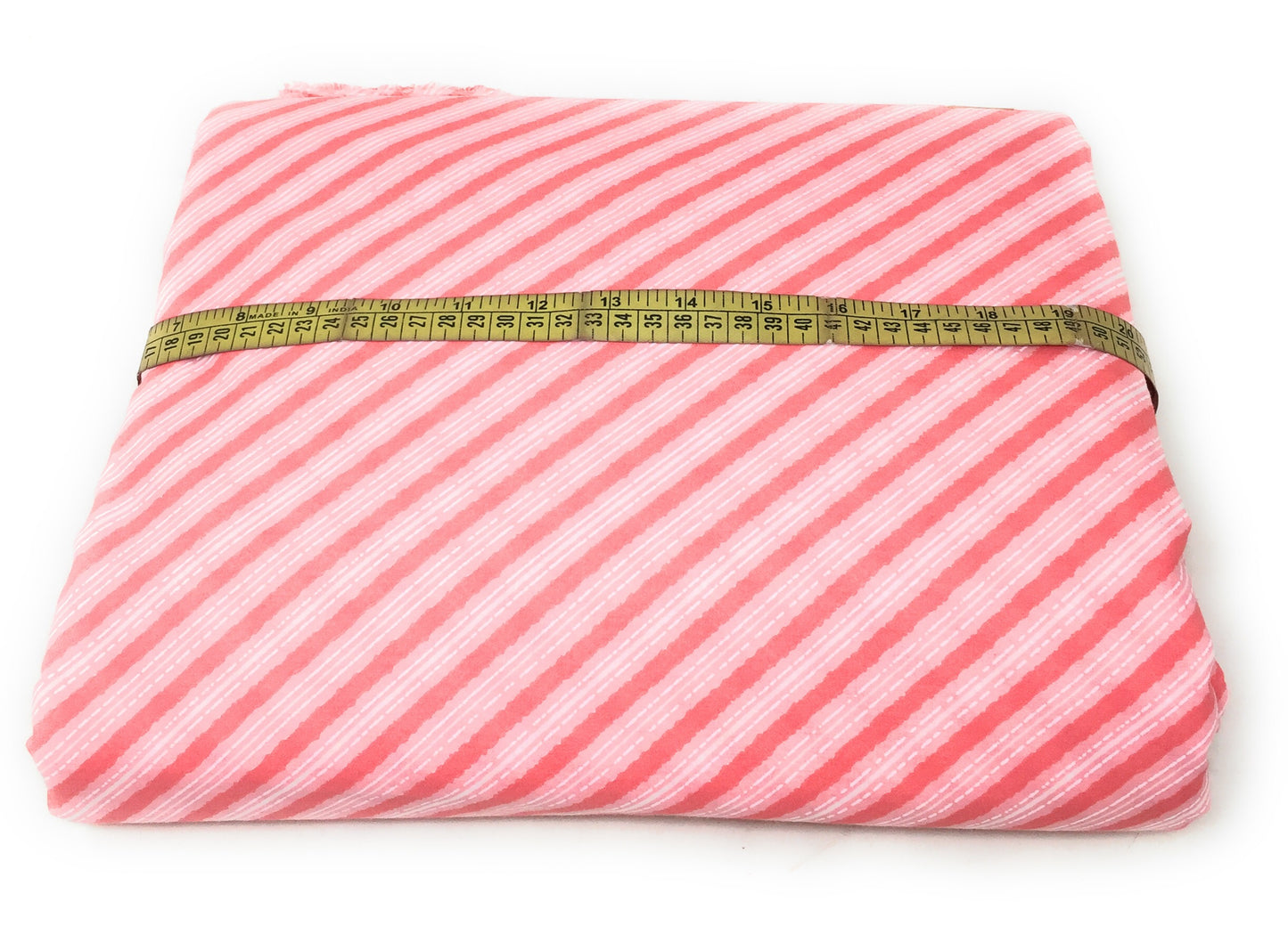 Printed Leheriya Cotton Fabric Pink