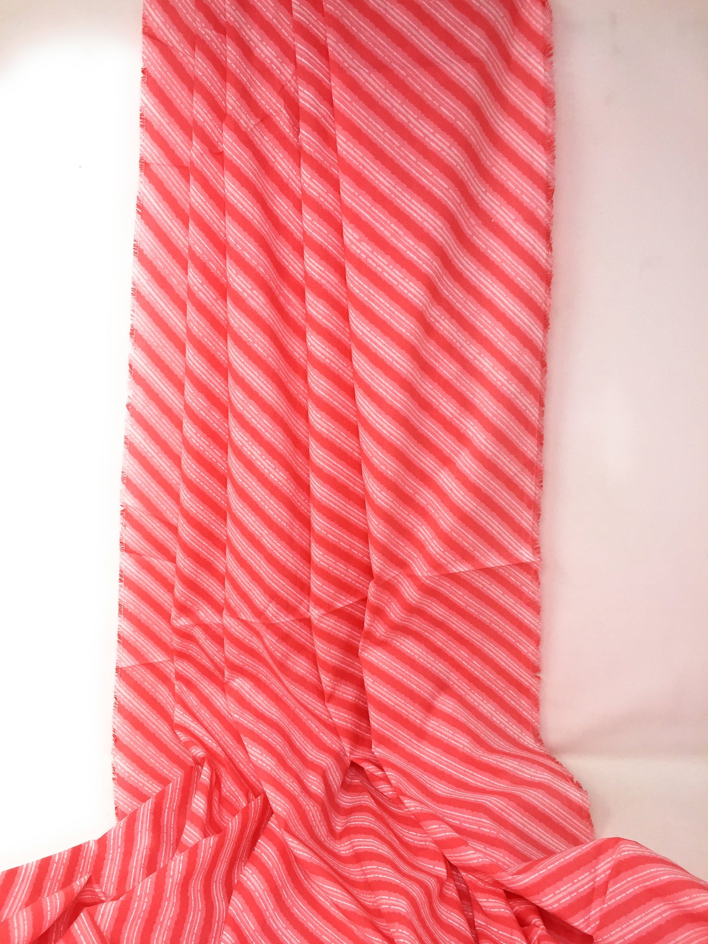 Printed Leheriya Cotton Fabric Pink