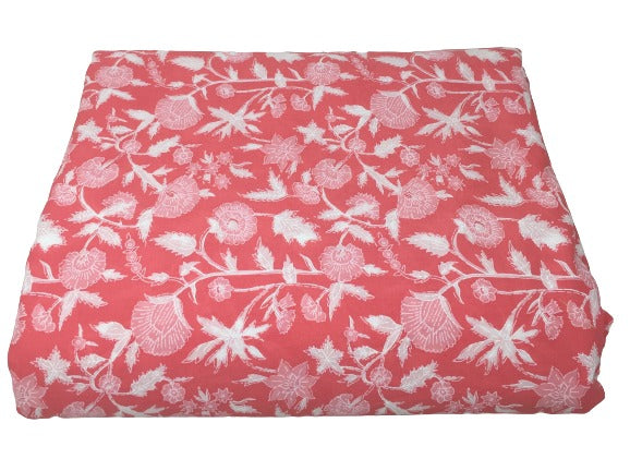 Cotton Block Print Fabric Material by Meter