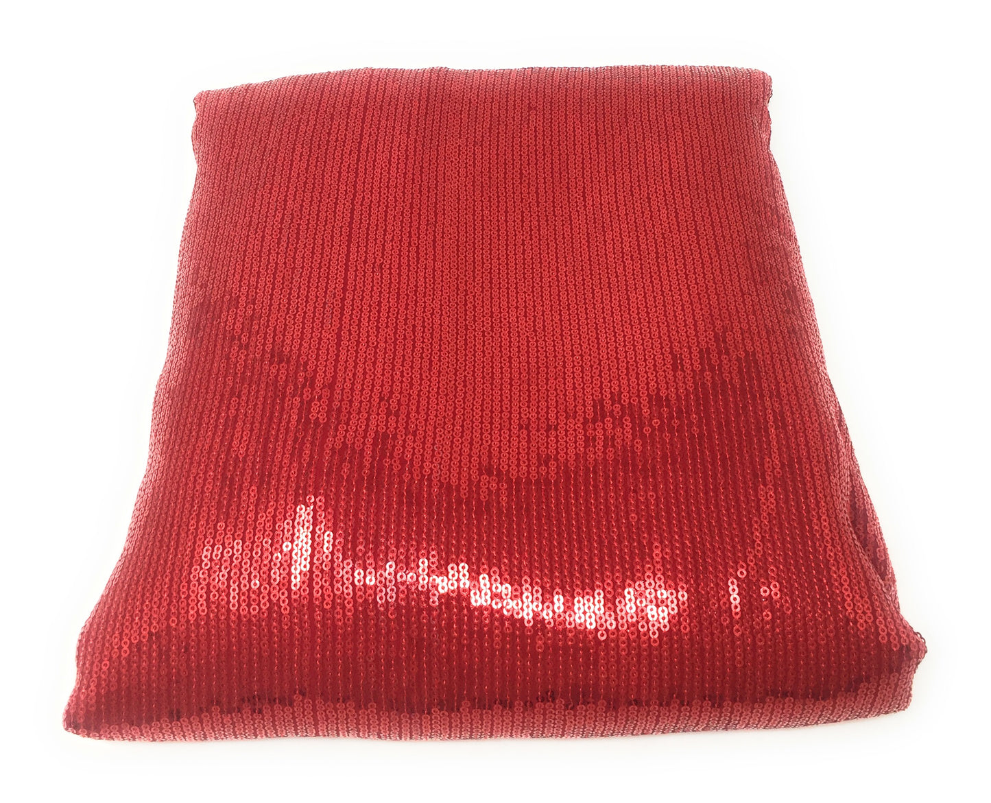 Red Sequence Fabric Material on Georgette
