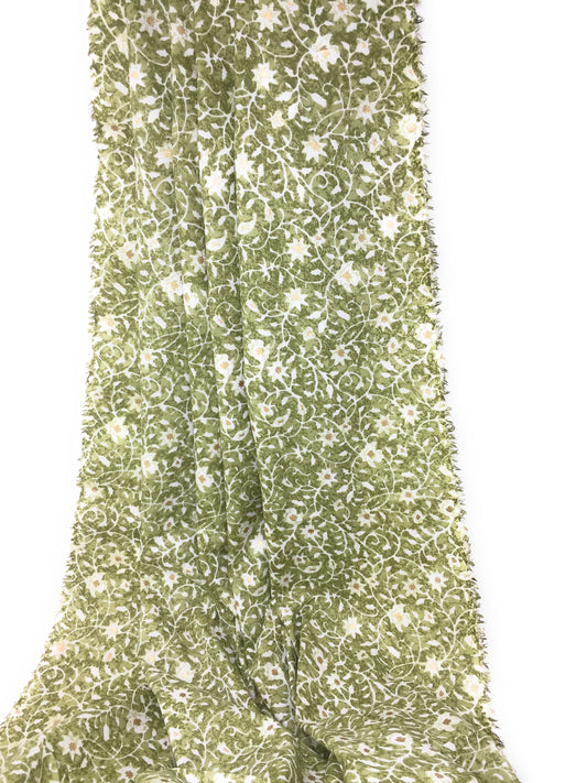 Pure Cotton Printed Sage Green Fabric