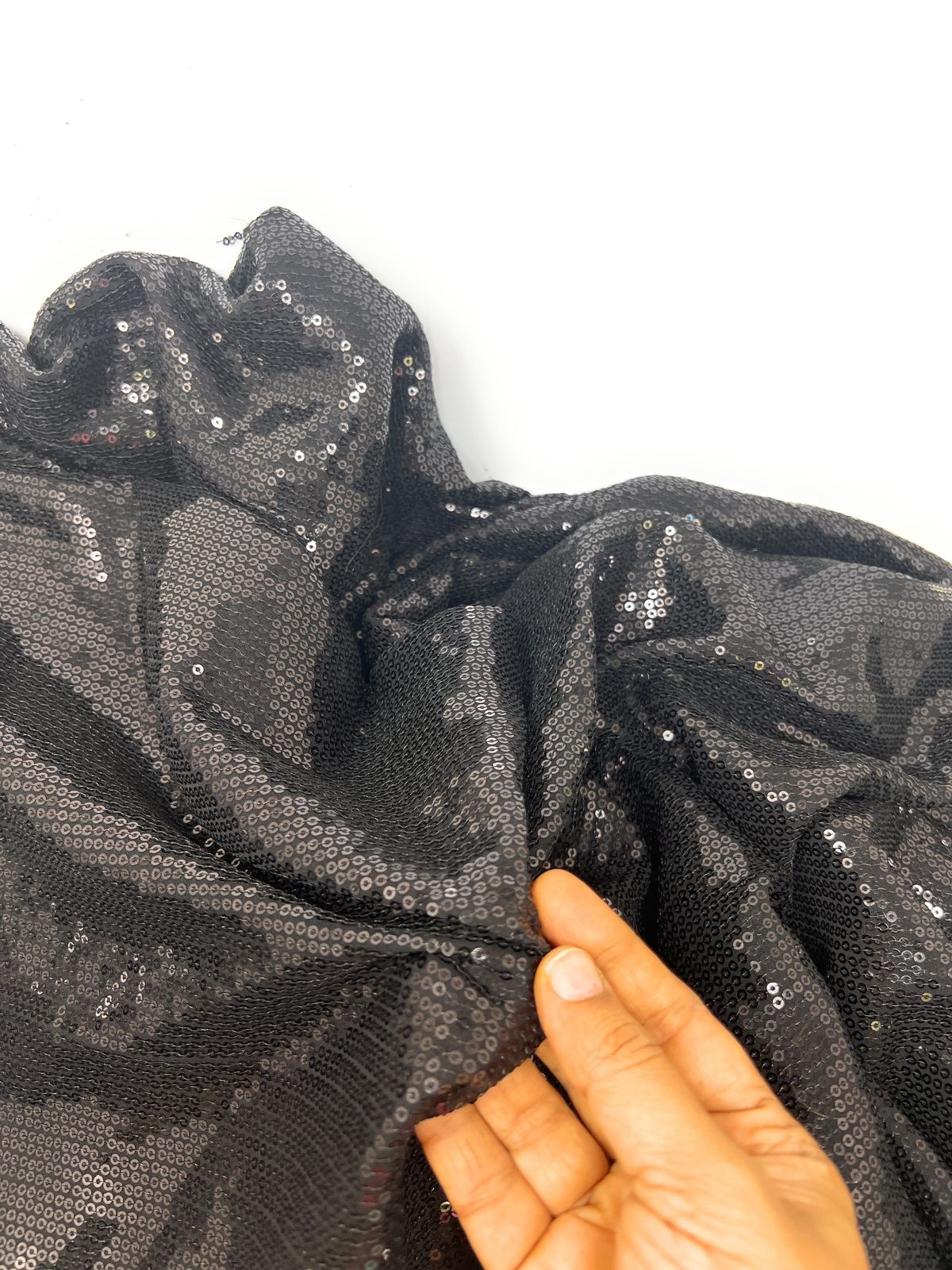 Black Sequin Fabric Material