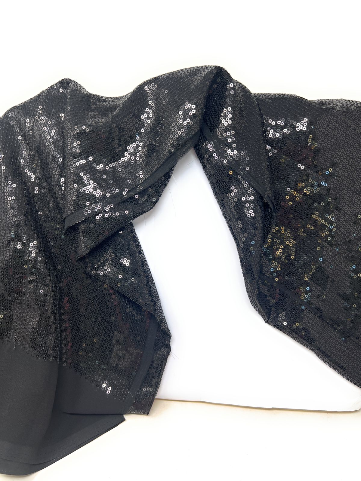 Black Sequin Fabric Material