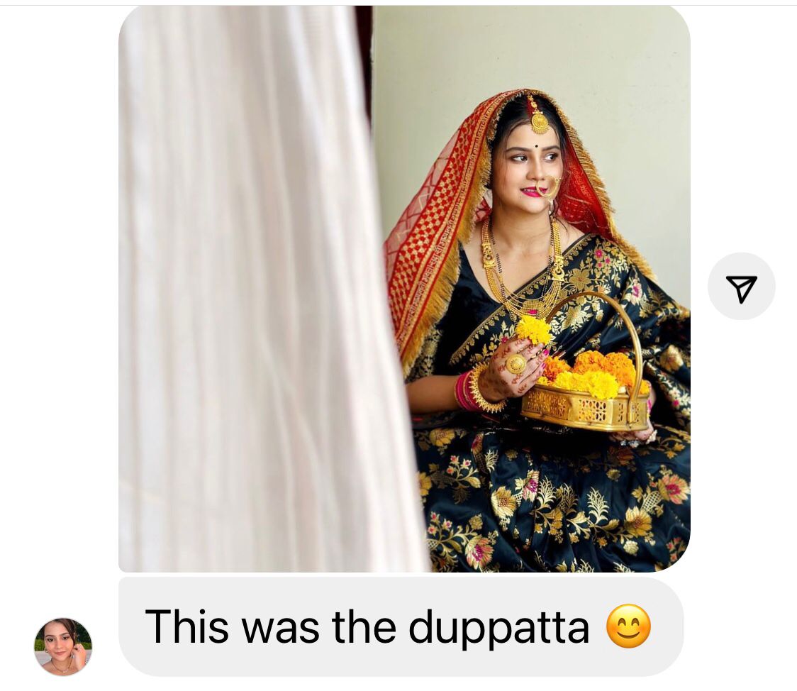 Bridal  Sada Saubhagyavati Bhava Heavy Wedding Dupatta