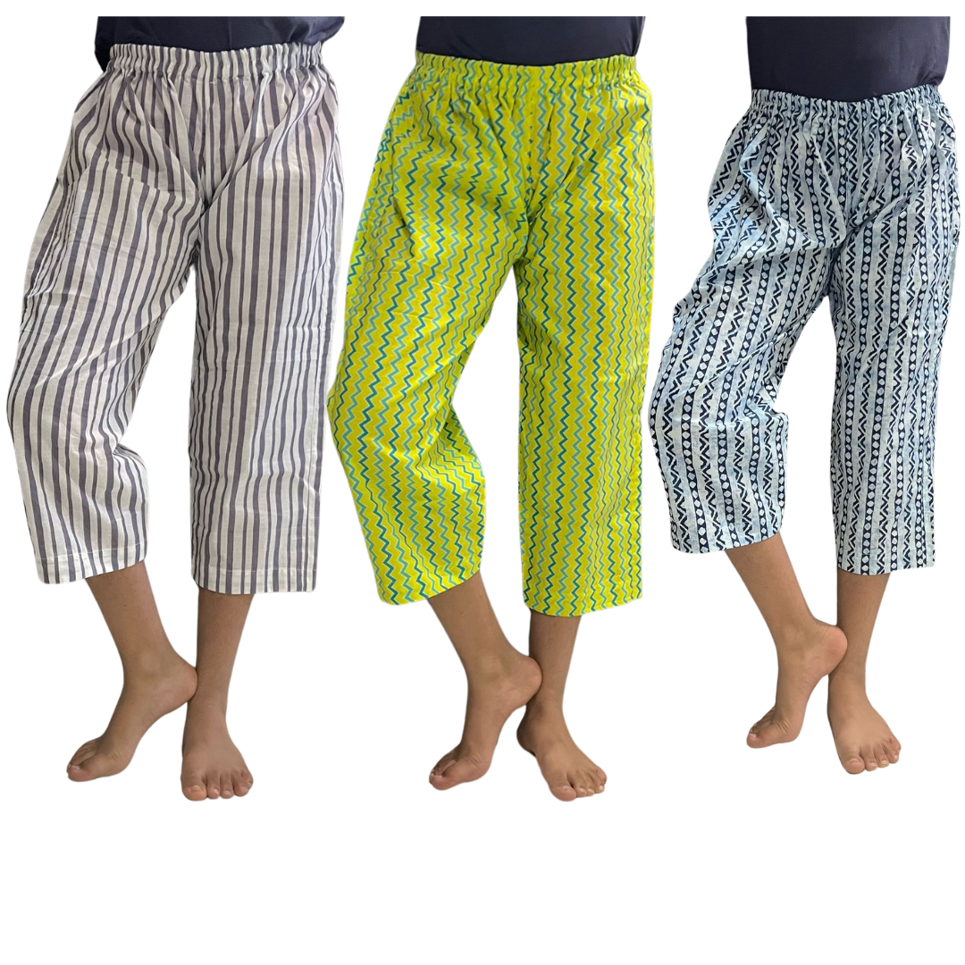 Cotton Capri Pant - Set of 3