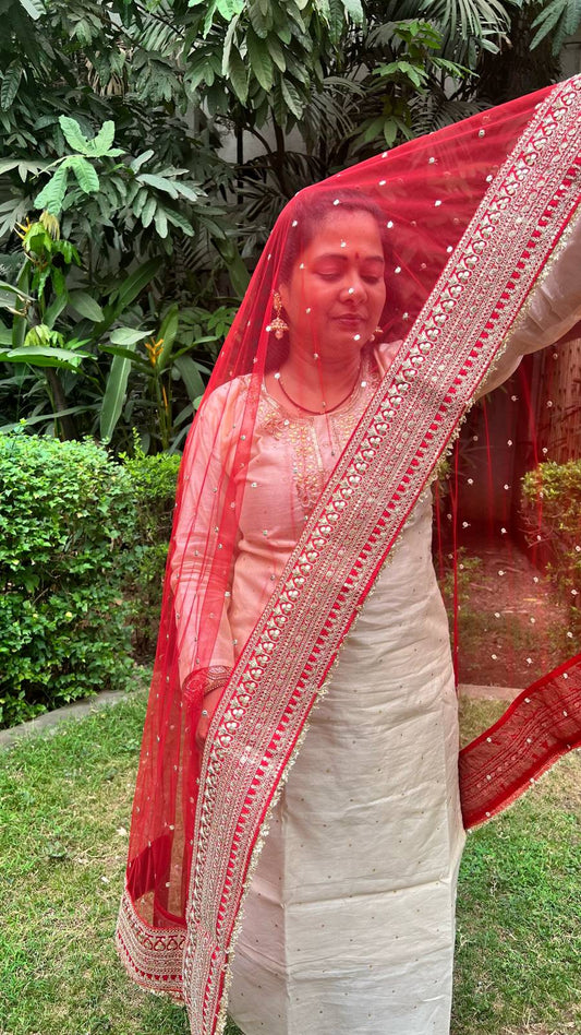 Bridal Dupatta Heavy in Red