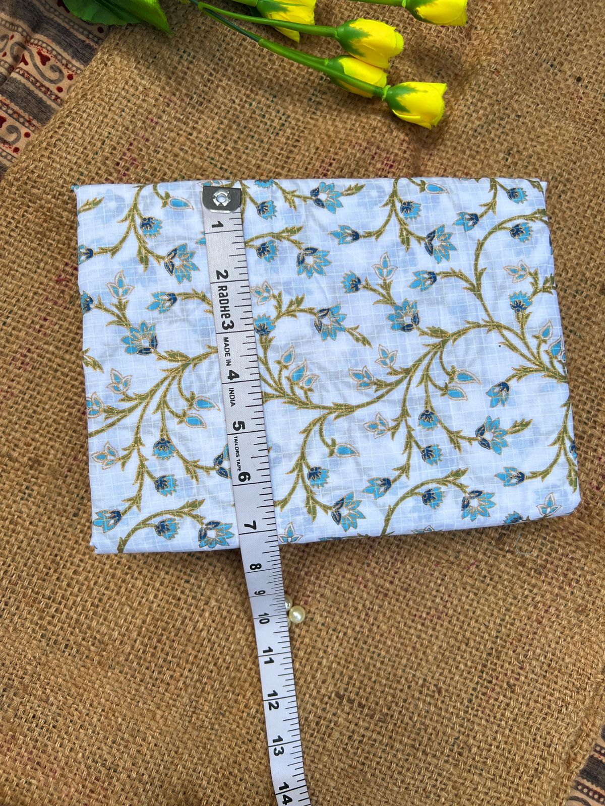 Sanganeri Print Cotton Fabric Material by Yard