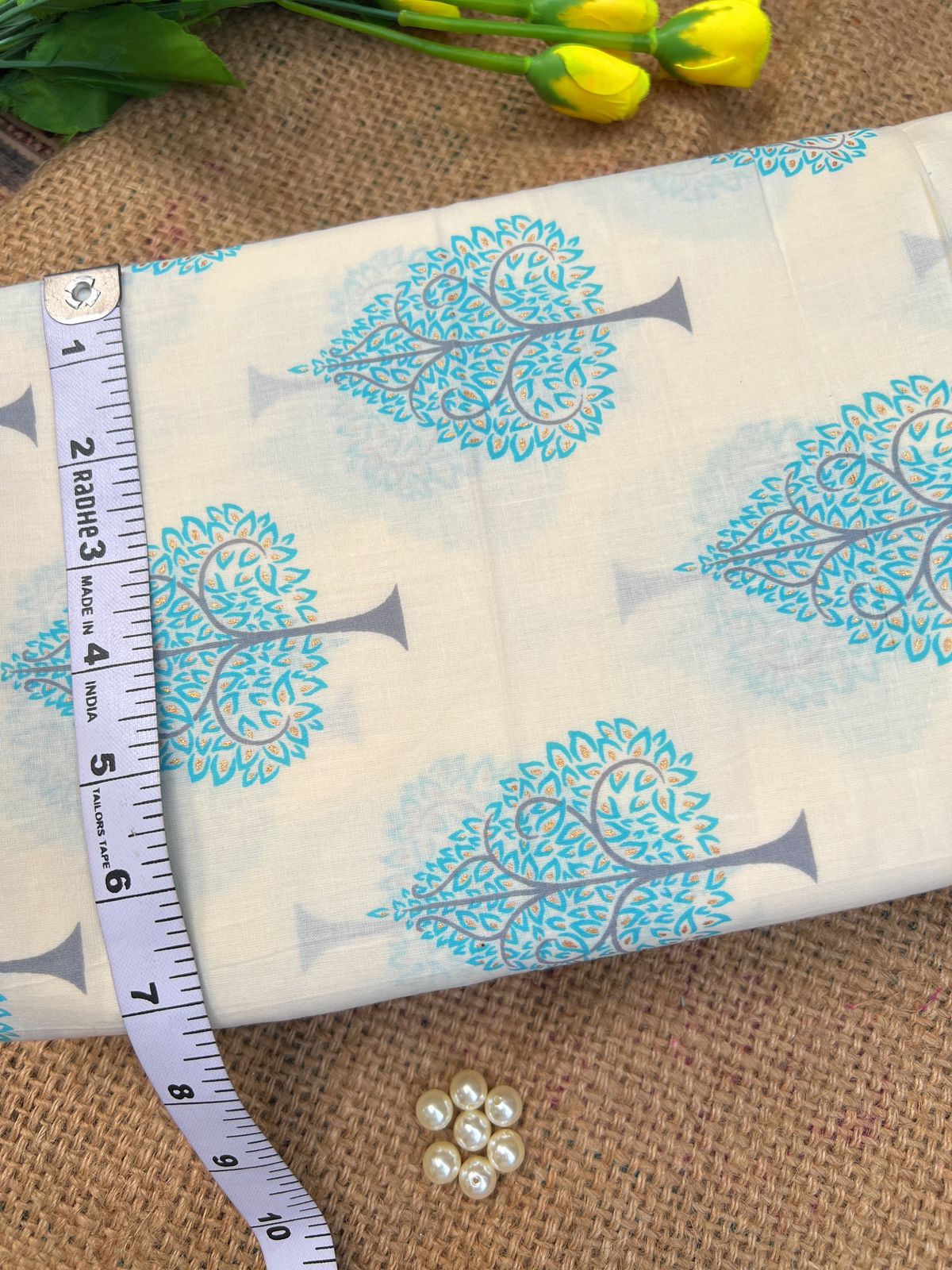 Printed Cotton Fabric Floral Print By Meter