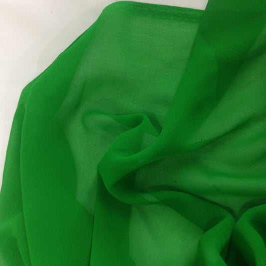 Light Green Viscose Georgette Solid Fabric