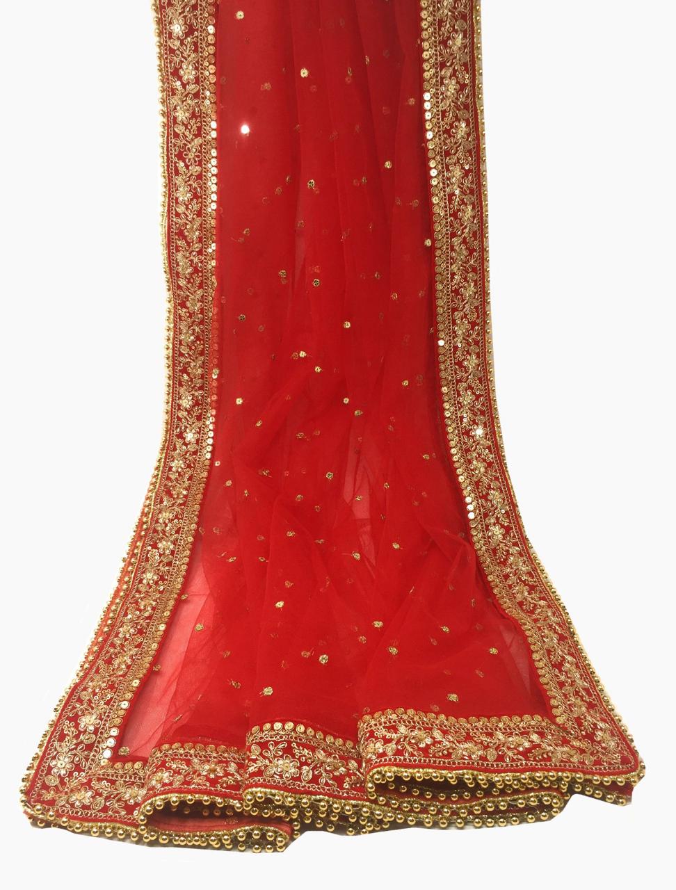 Red Heavy Dupatta for Bride