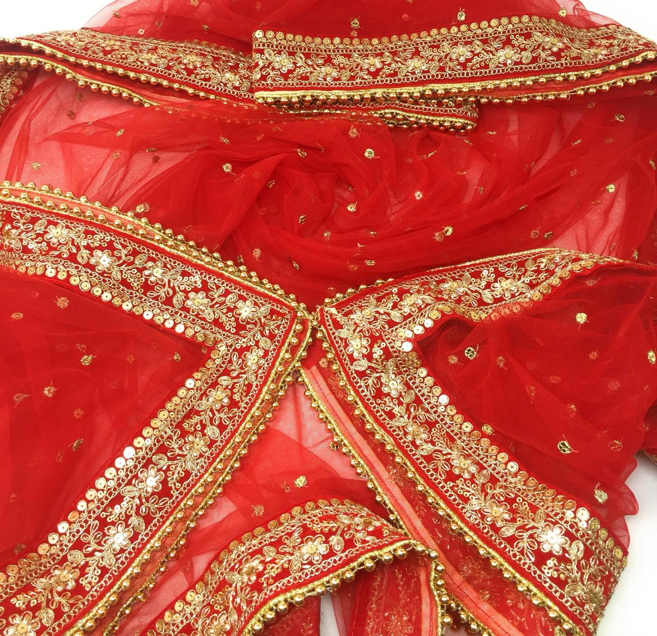 Red Heavy Dupatta for Bride