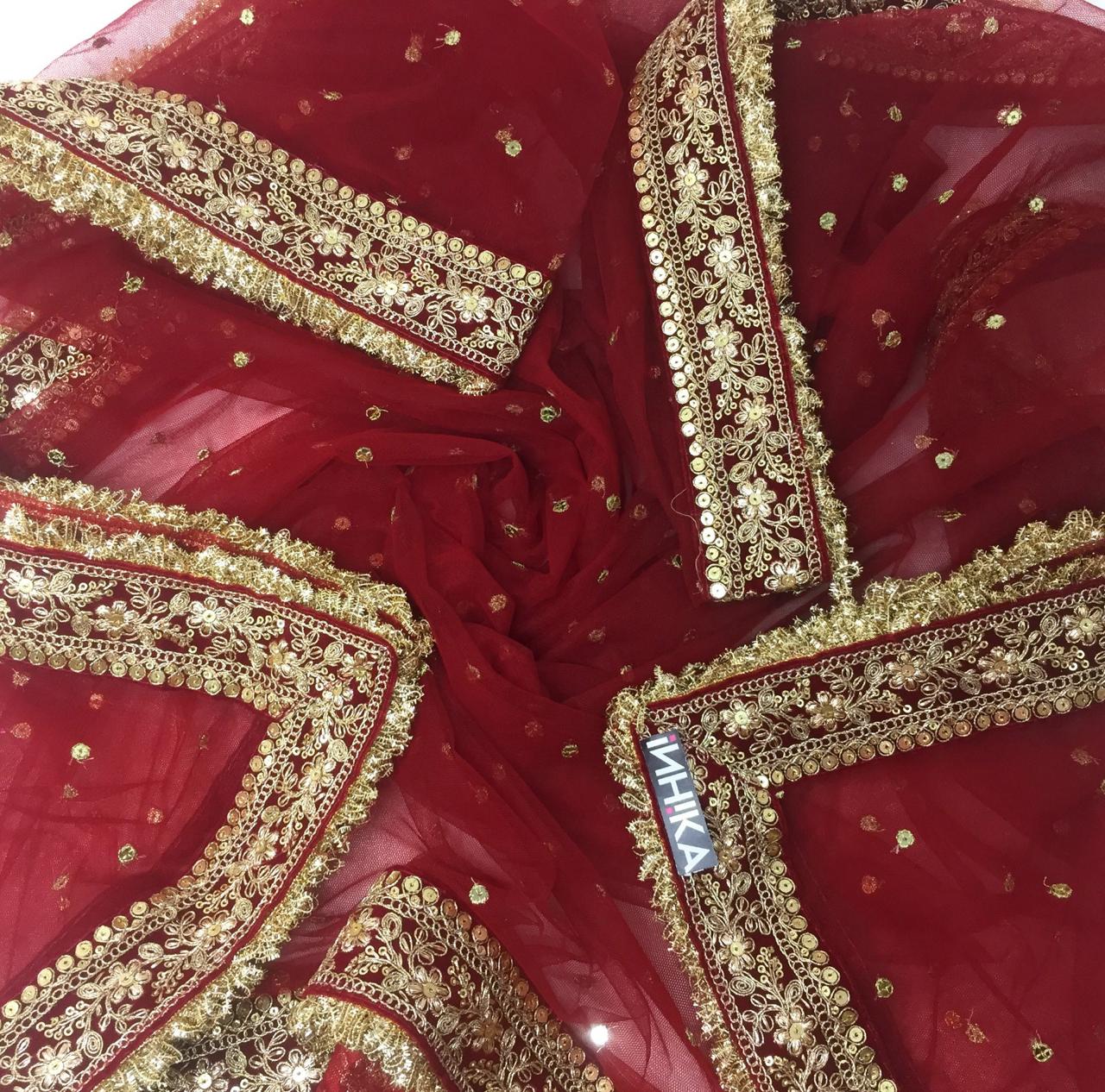 maroon dupatta bridal