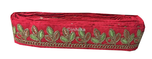 lace trim fabric garment accessories suppliers in mumbai Pink, Embroidery, 2 Inch Wide material Cotton Mix