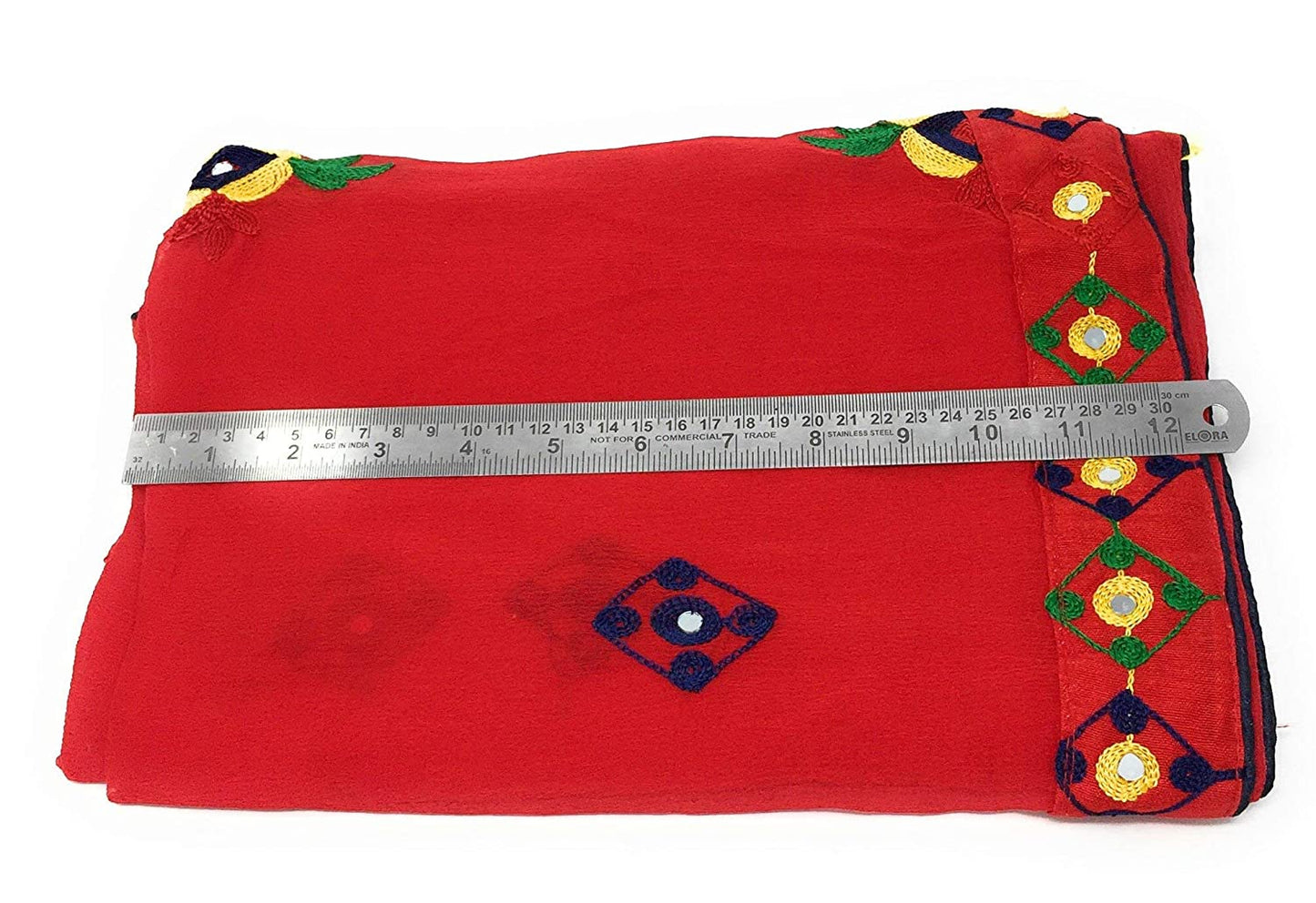 Red Dupatta With Embroidery