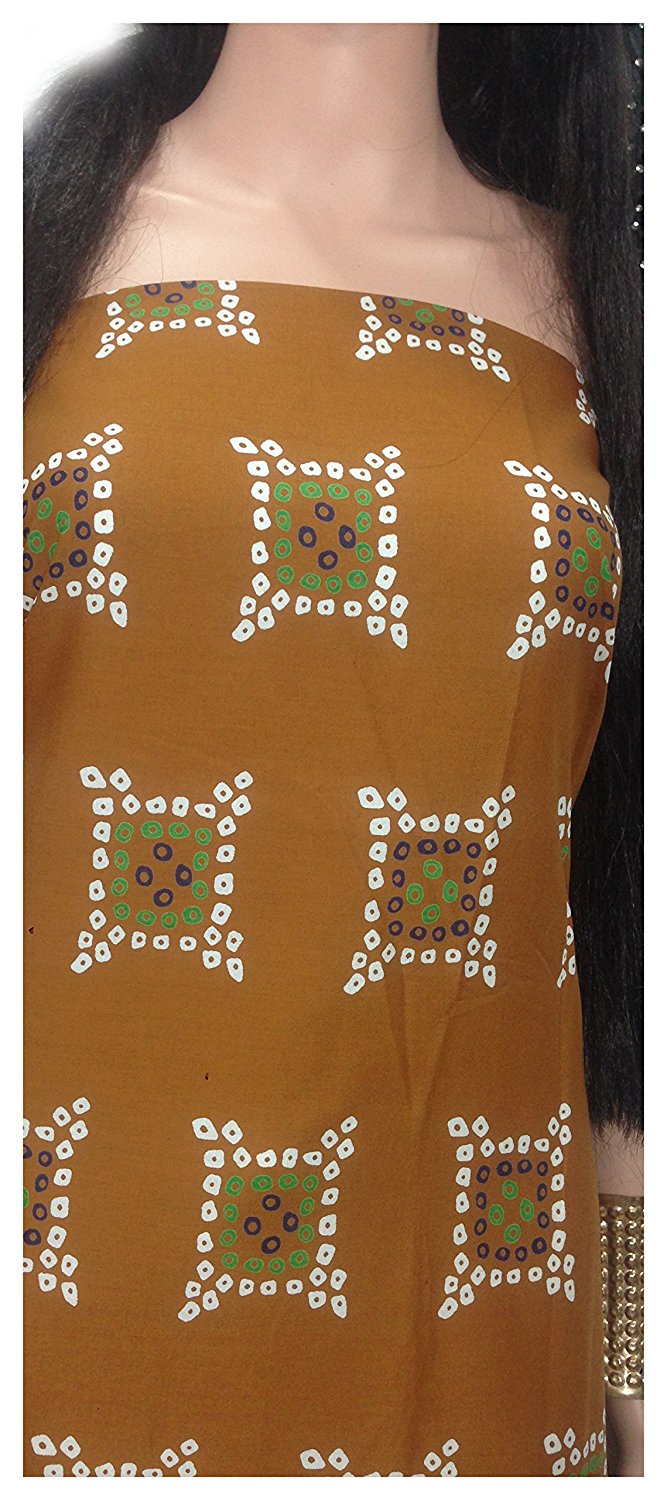 100% pure cotton fabric cloth material cheap wholesale sale supplier mumbai brown bandhni