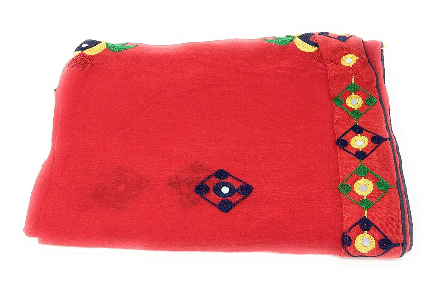 Red Dupatta With Embroidery
