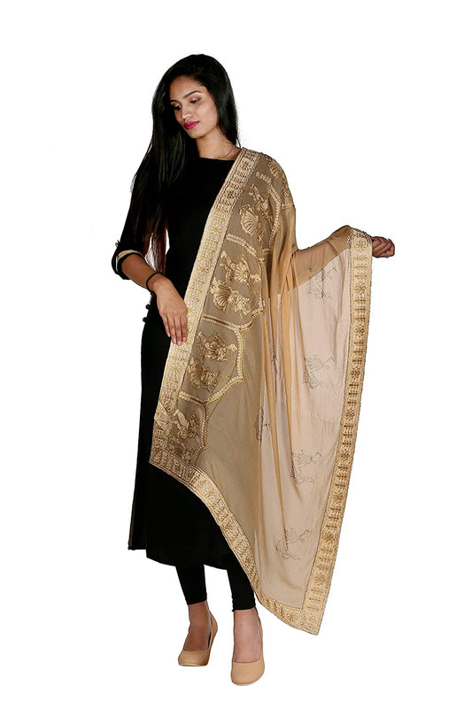 golden chiffon dupatta