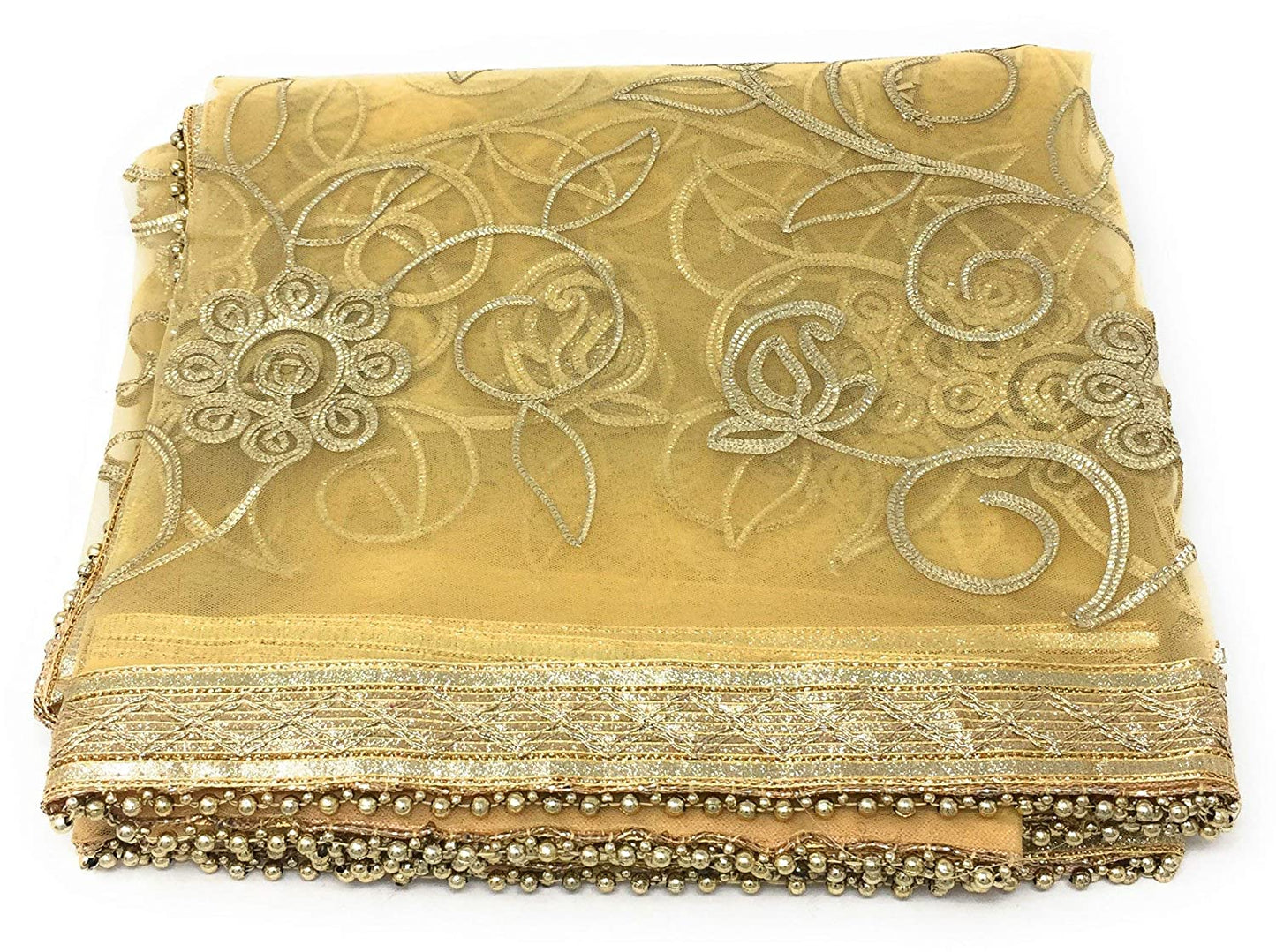 golden net dupatta online, gota patti embroidery