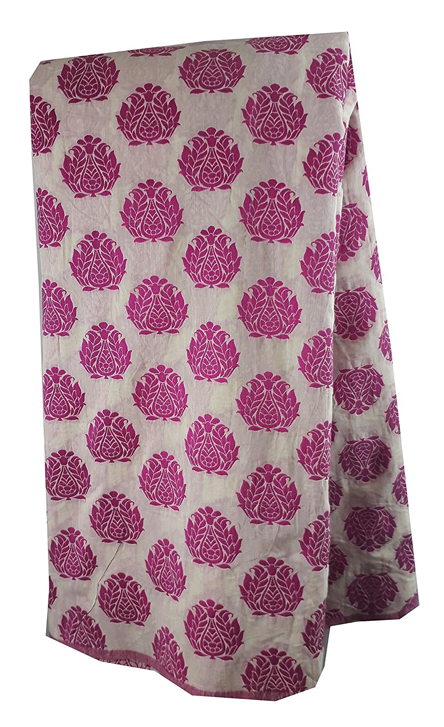fabric sale online india kurti fabric online Woven Polycotton Fauchia Pink, Rani Pink, White 46 inches Wide 8038