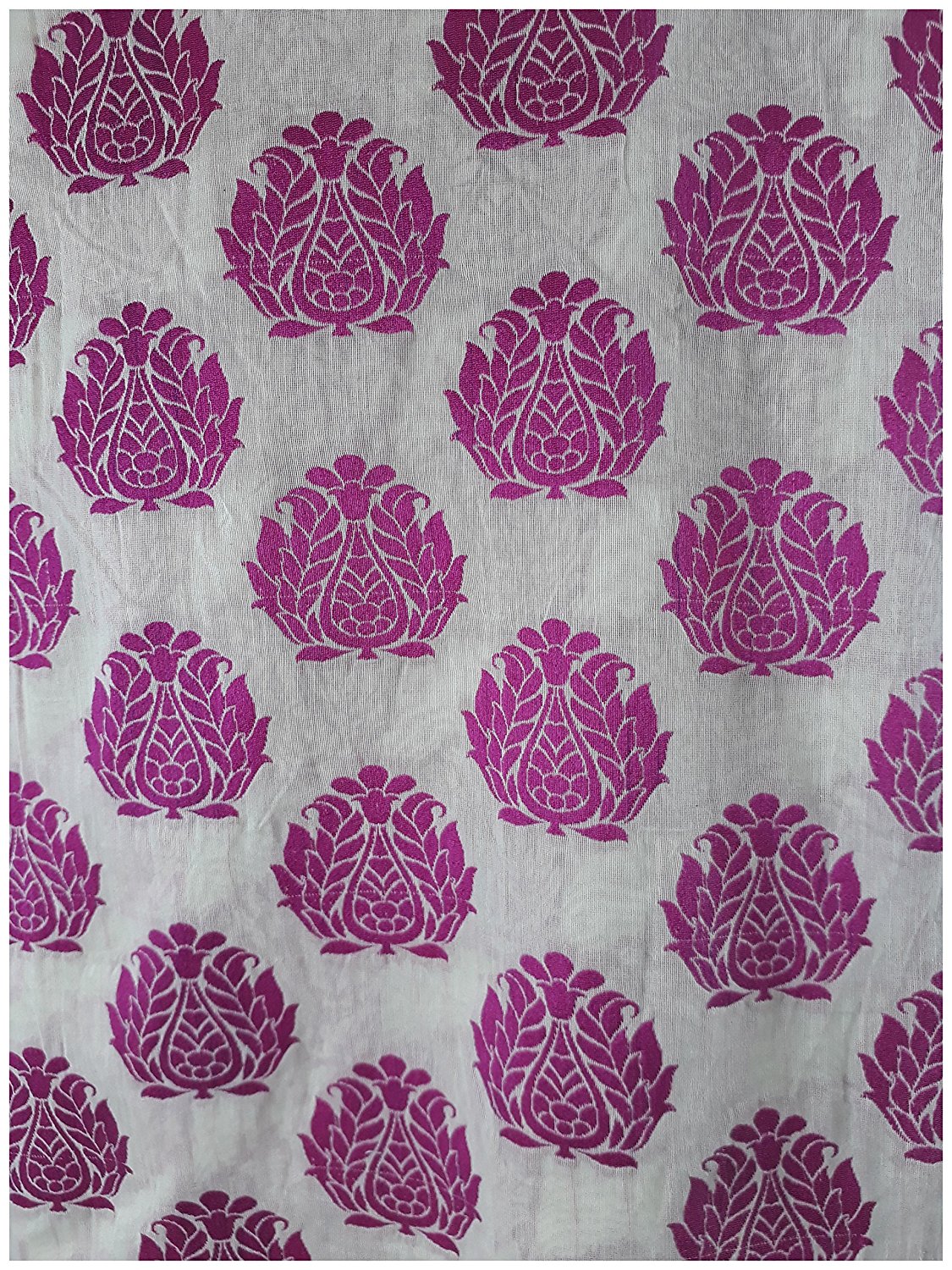 blouse fabric online shopping india kurti fabric online Woven Polycotton Fauchia Pink, Rani Pink, White 46 inches Wide 8038