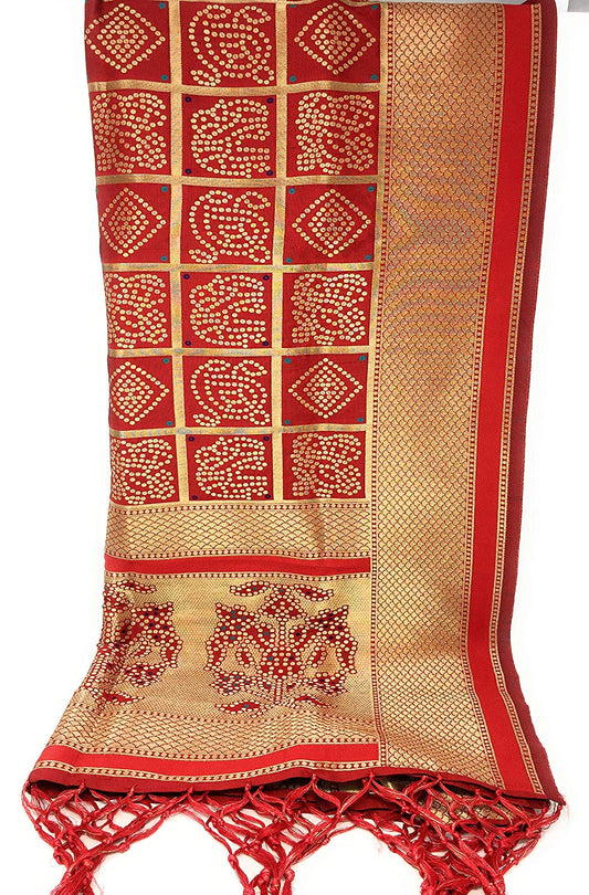 Red banarasi silk dupattas online