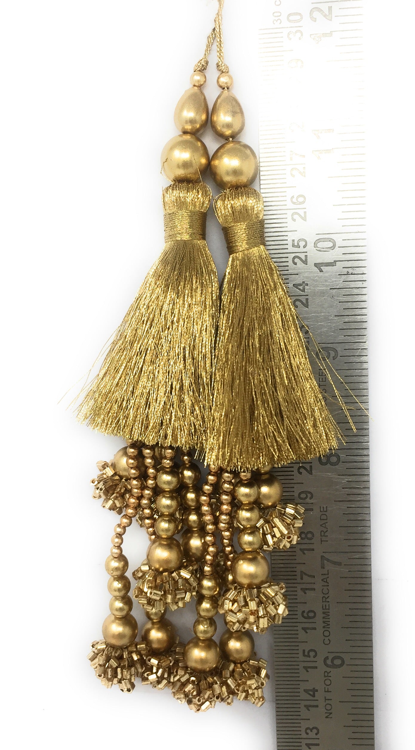 Antique Gold long latkan for blouse - Set of 2