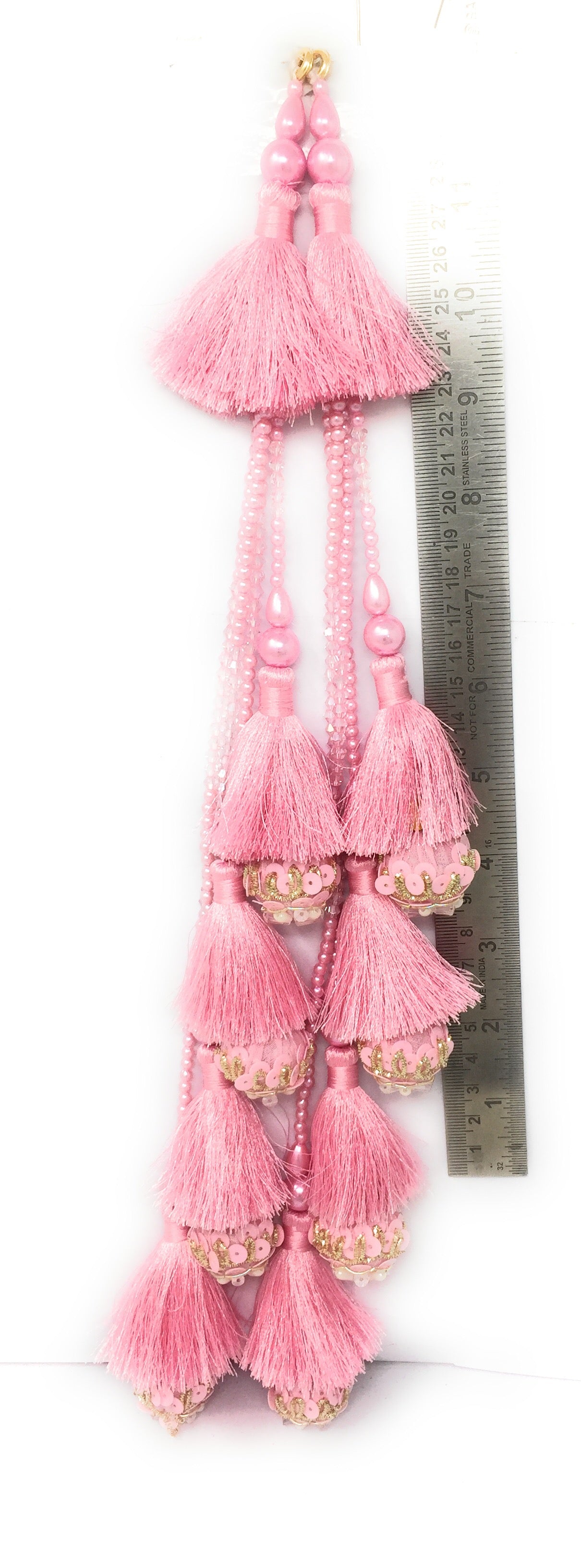 Baby Pink lehenga hanging tassel - Set of 2