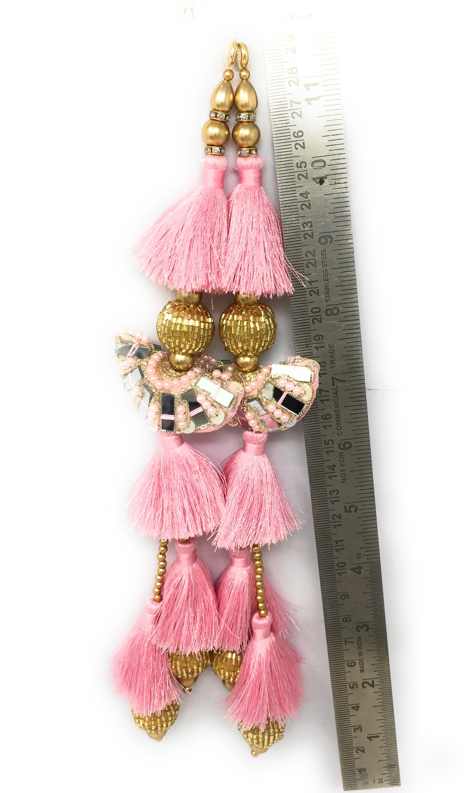 Baby Pink tassels for lehenga - Set of 2