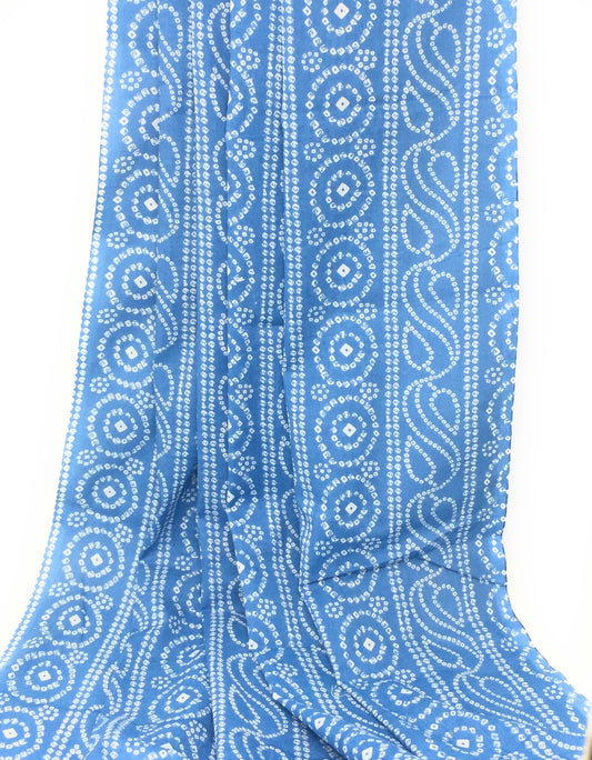 Blue Bandhani Printed Cotton Material