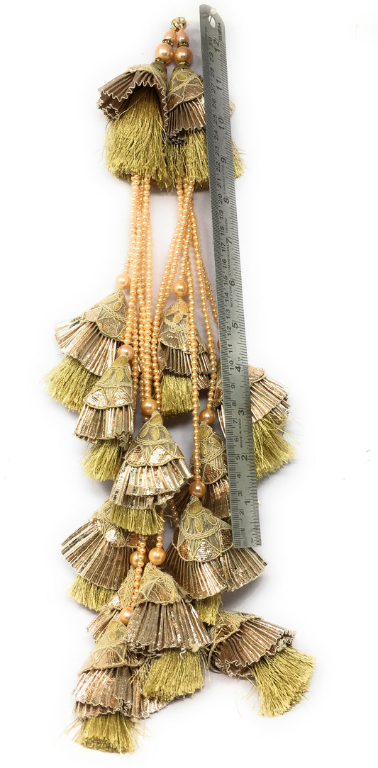 Tassels For Lehenga Beige - Set of 2