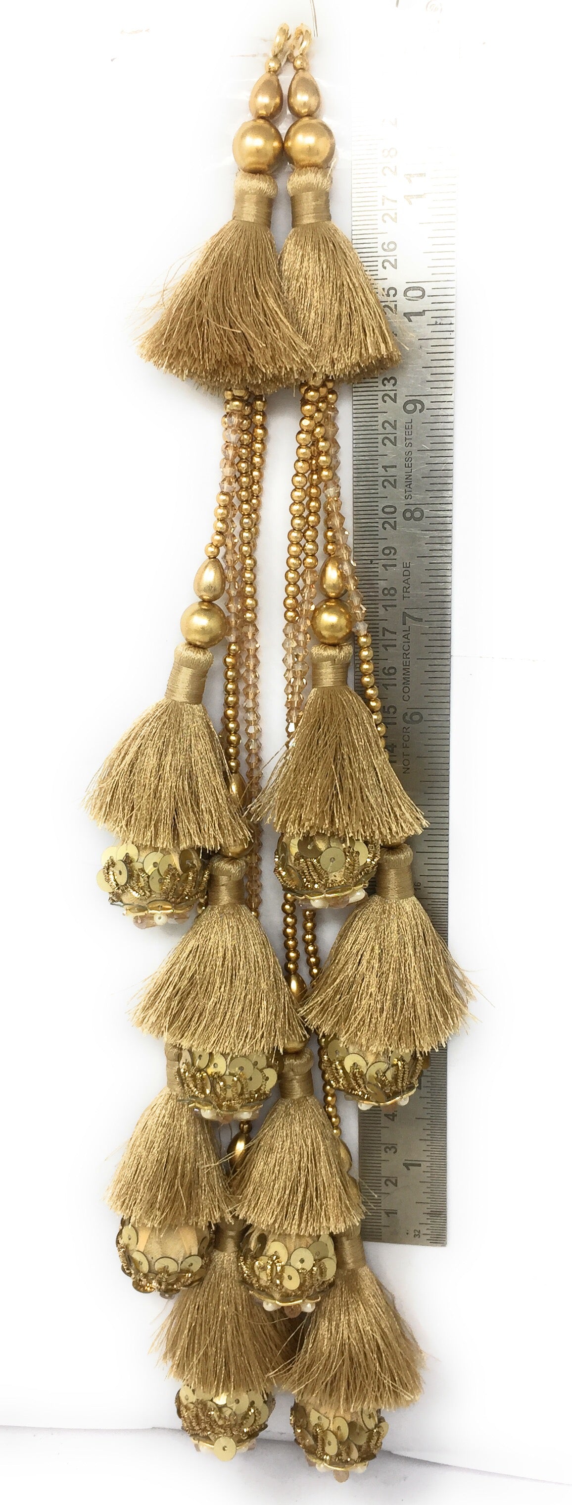 Beige Gold lehenga hangings online - Set of 2