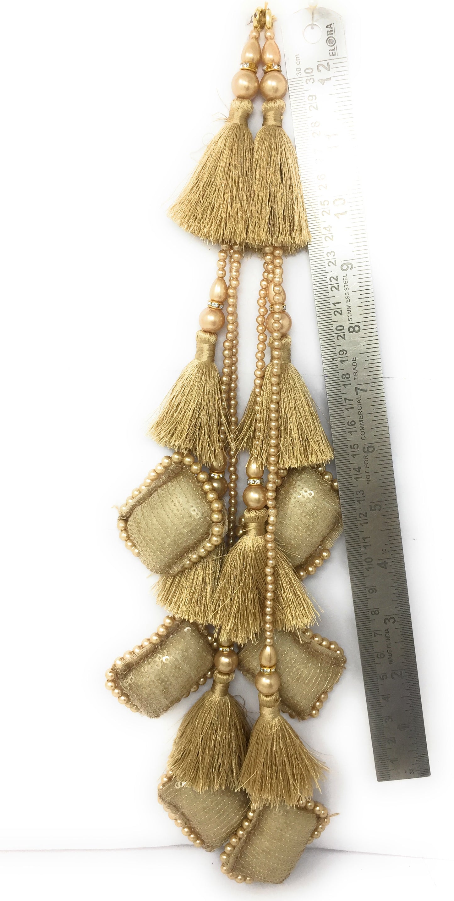Beige Gold lehenga ki latkan - Set of 2