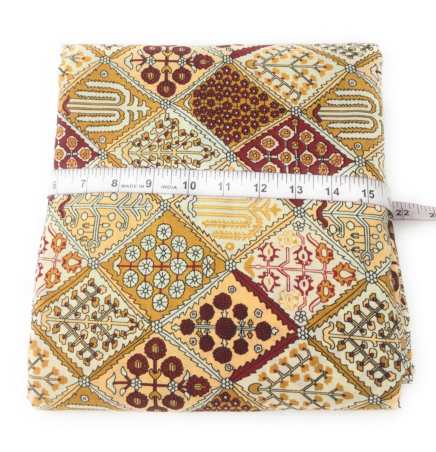 Ajrakh Cotton Print Fabric Material by Meter