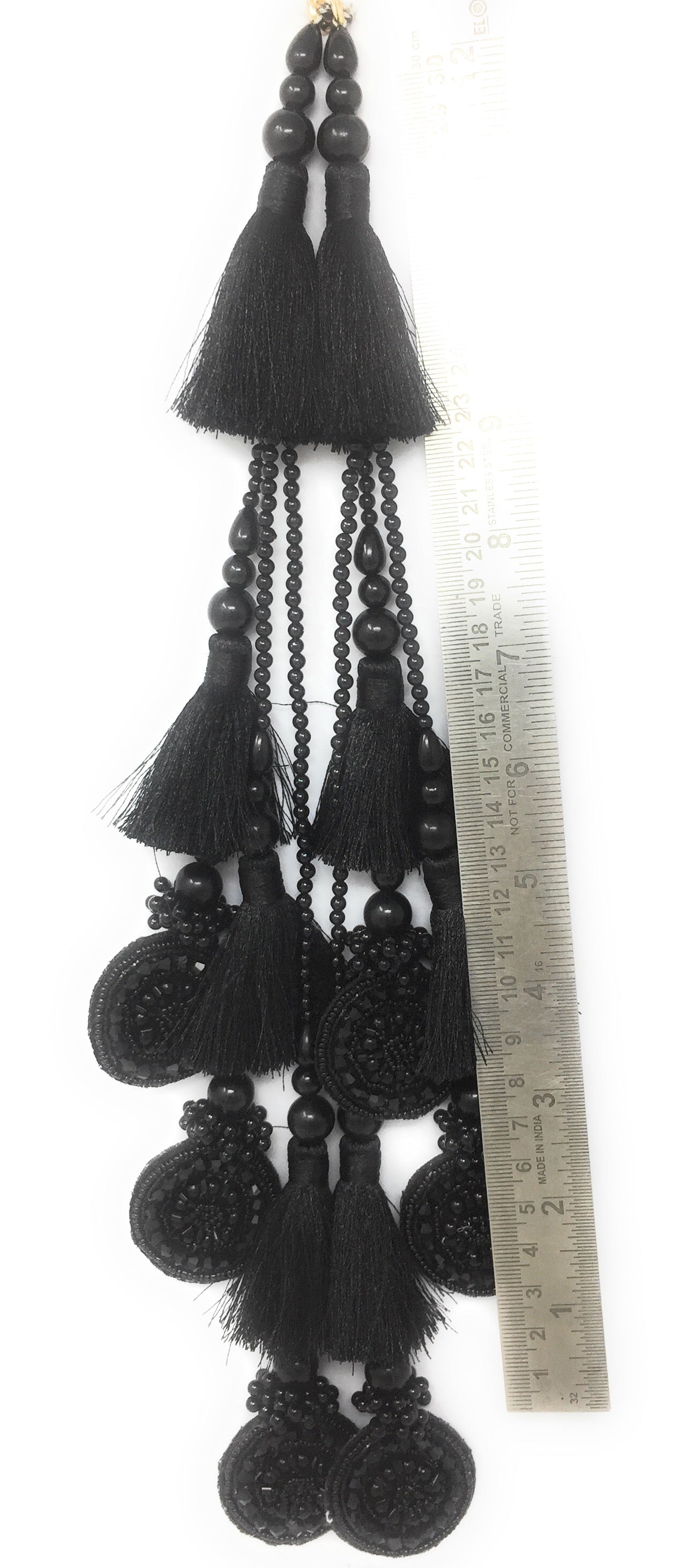 Black latest latkan design for lehenga, Crystal Work - Set of 2