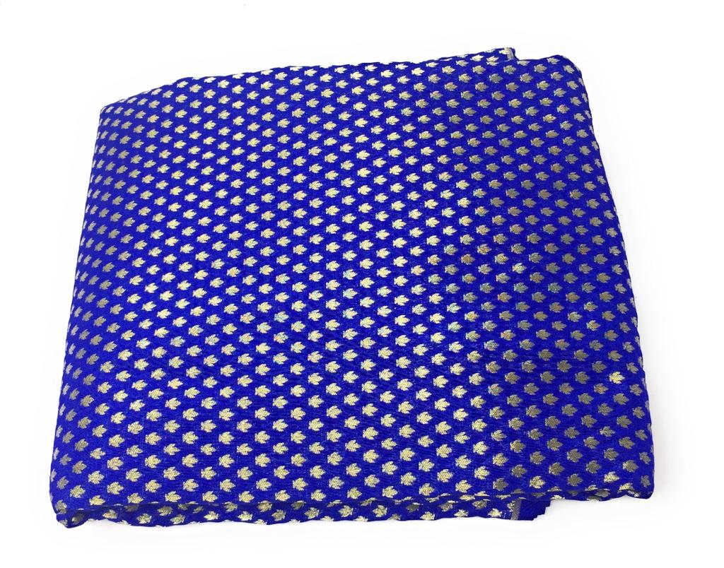 brocade blouse material blue