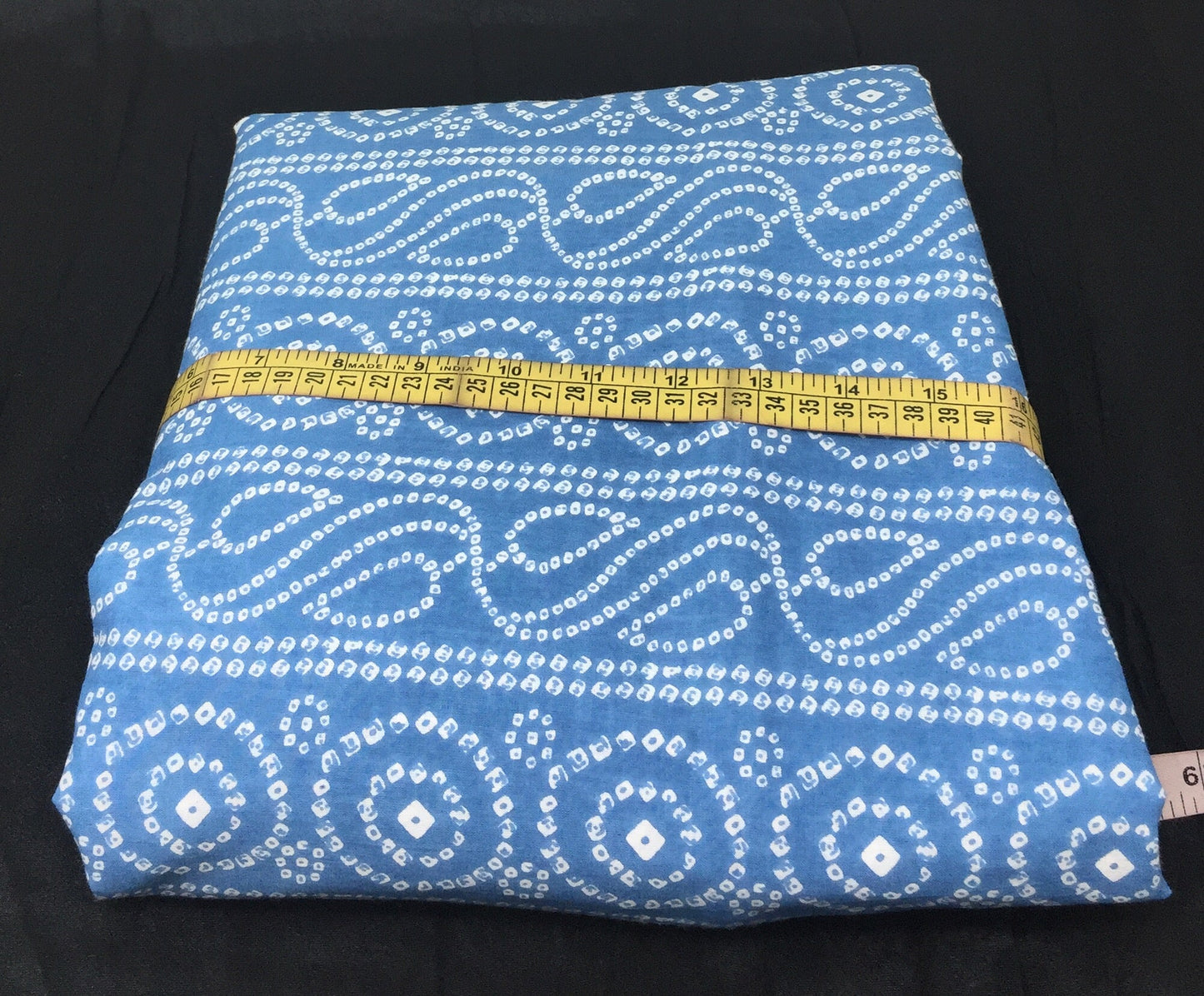 Blue Bandhani Printed Cotton Material