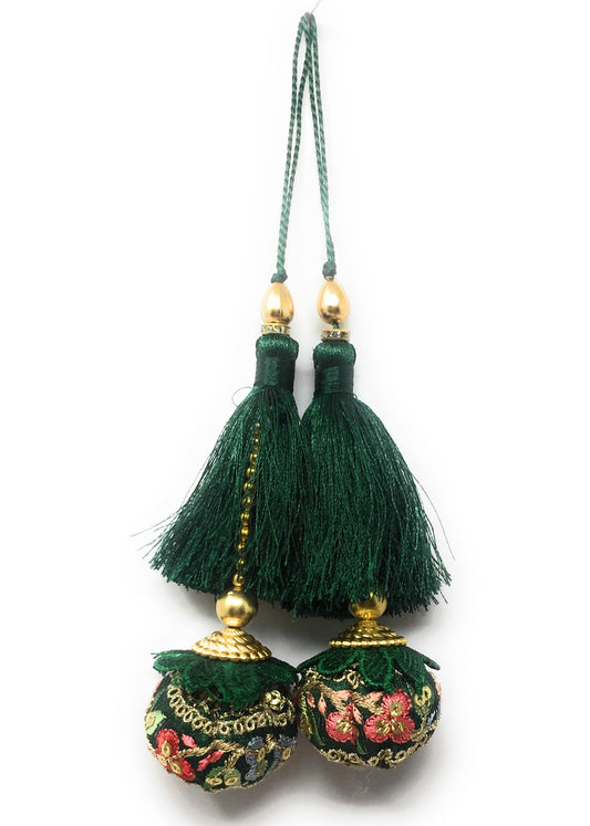 Lehenga Ka Latkan Design Bottle Green - Set of 2