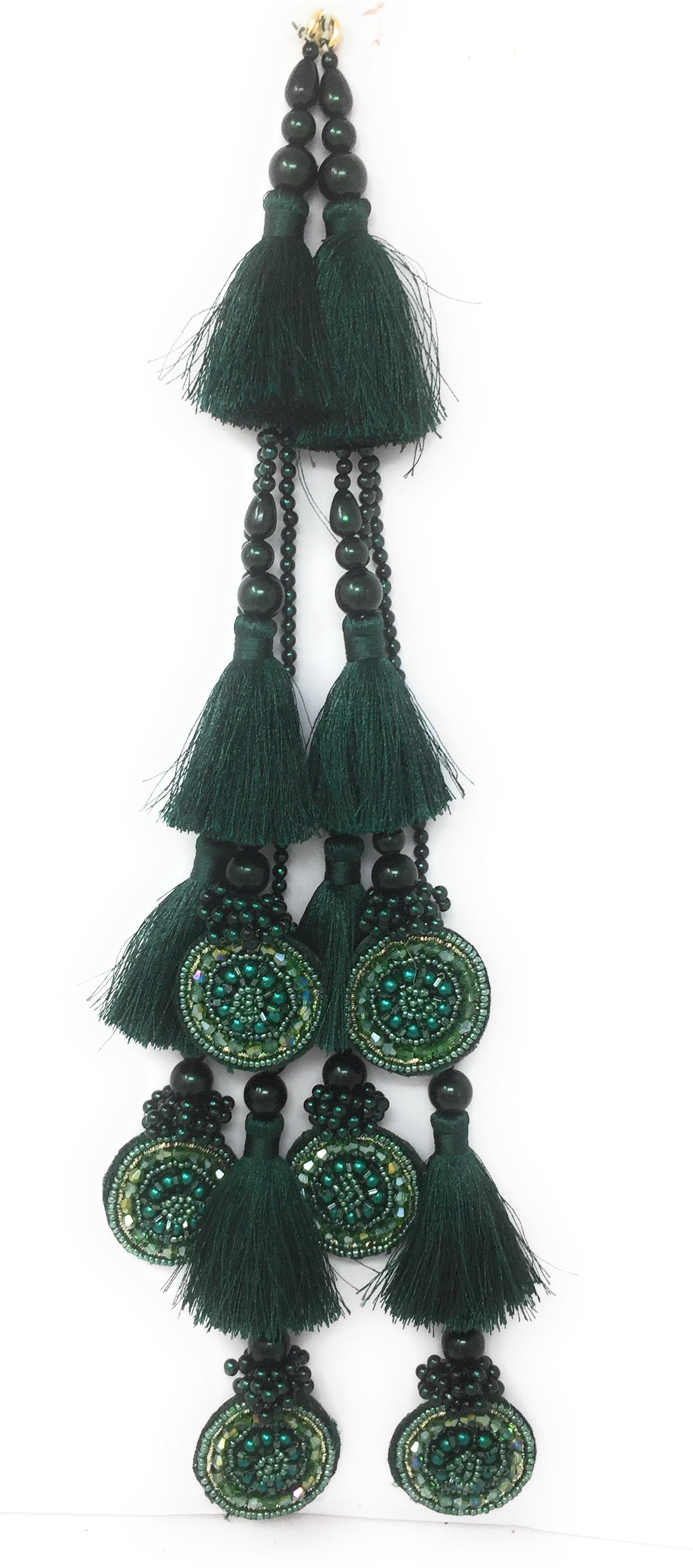 lehenga ki latkan ke design Bottle Green Crystal