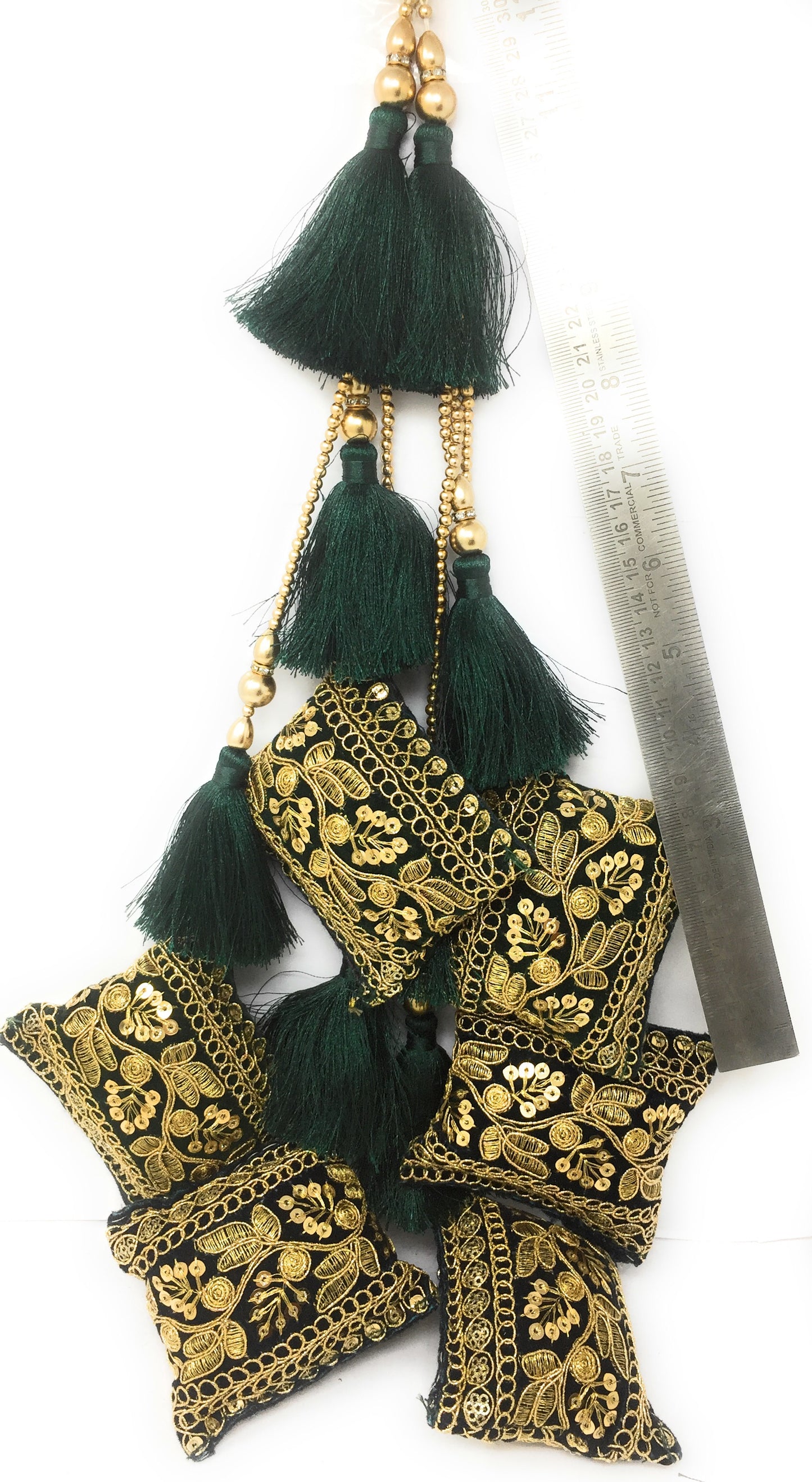 Bottle Green lehenga latkan design - Set of 2