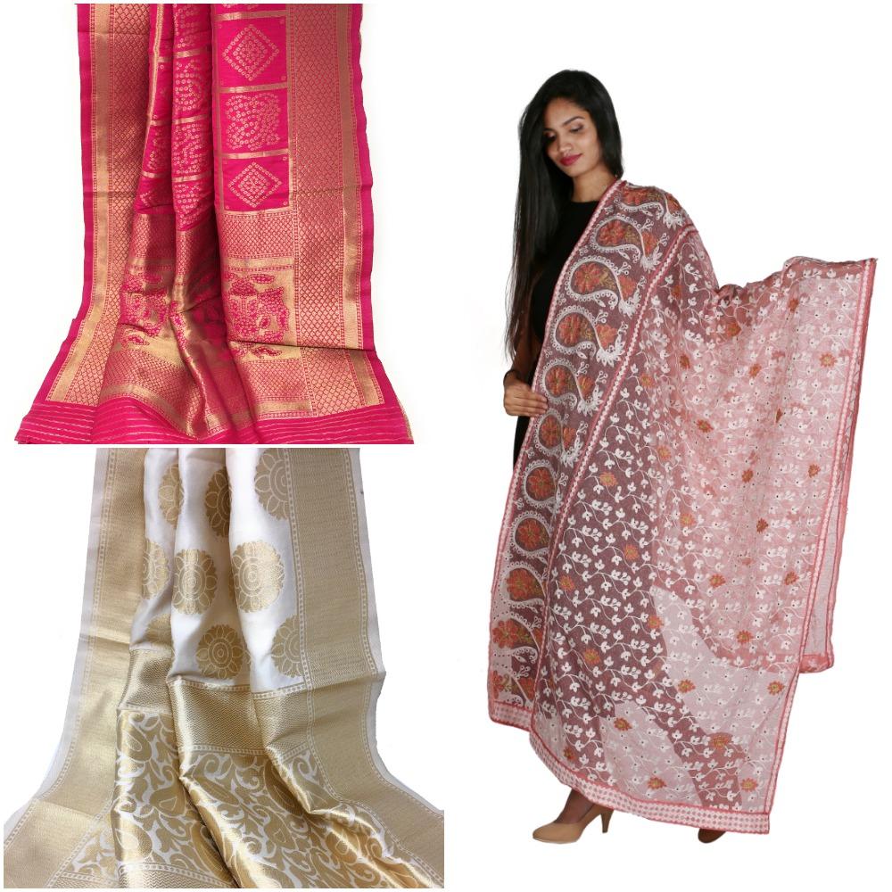 Black Brocade designer dupatta