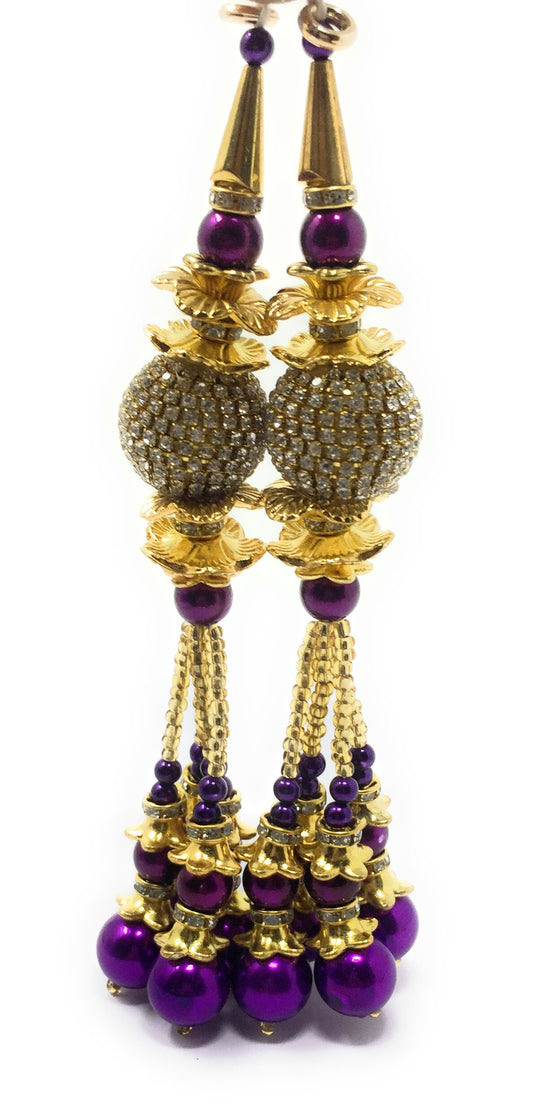 Purple Peral Latkan With White Stones